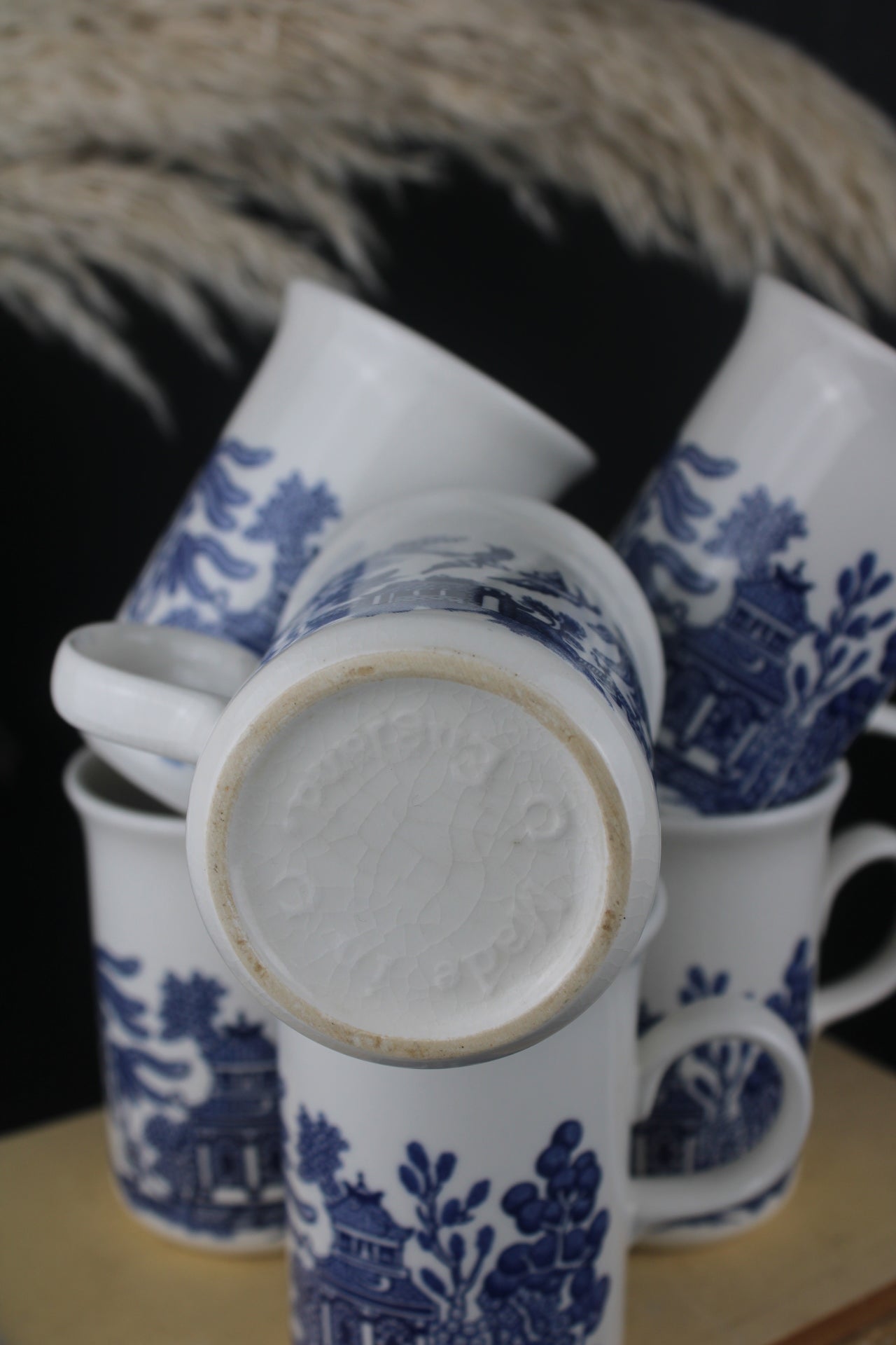 Set of 6 Old Willow Mugs