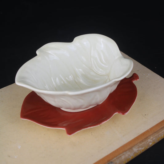 Carlton Ware Leaf Bowl and Saucer