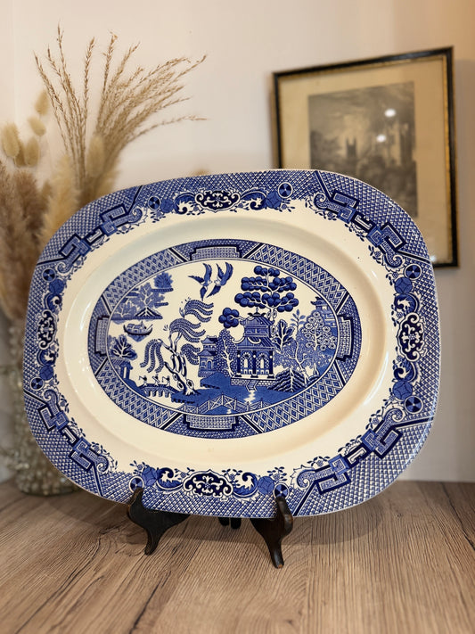 Large Vintage Woods Ware Old Willow Serving Platter