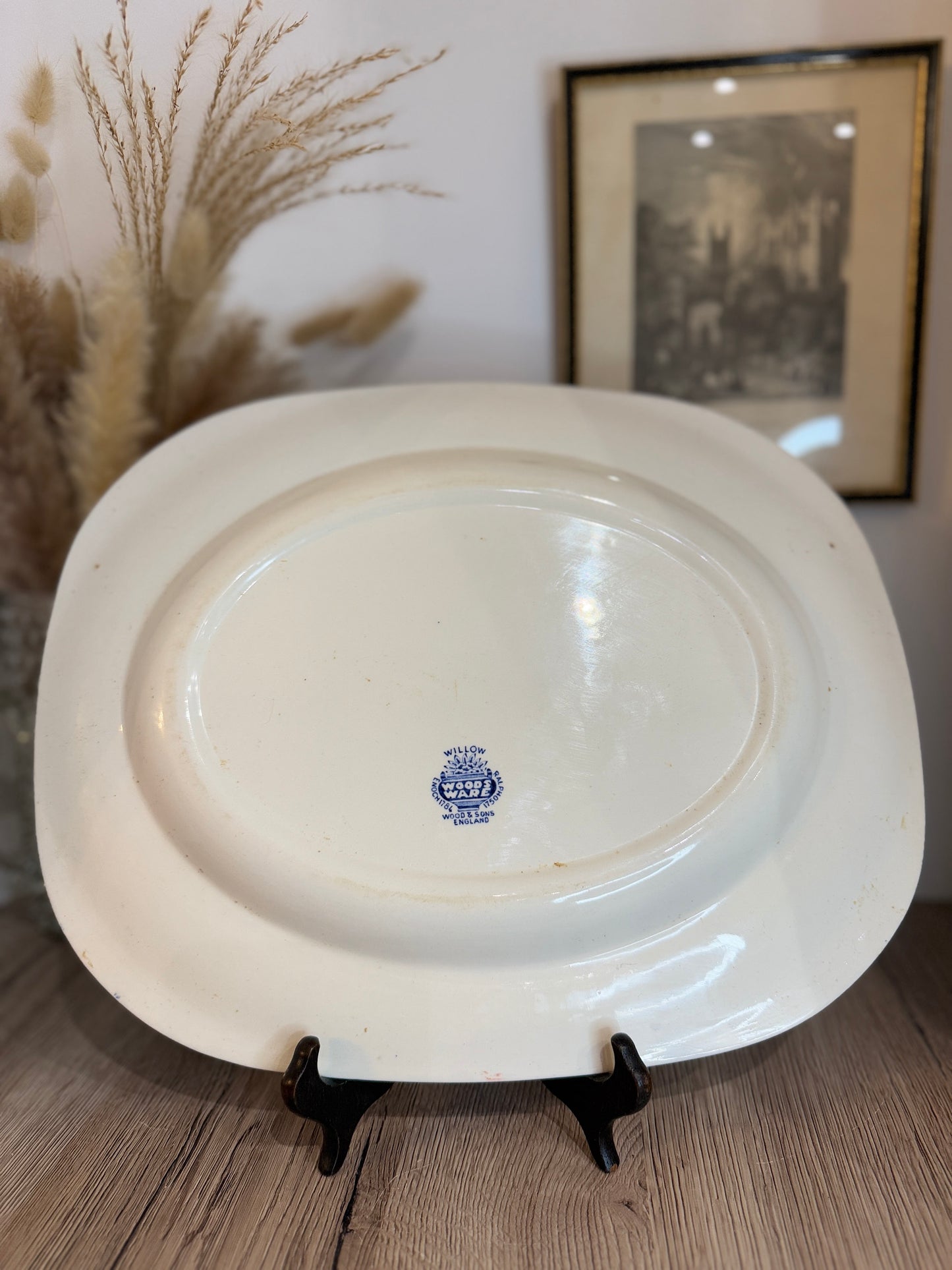 Large Vintage Woods Ware Old Willow Serving Platter