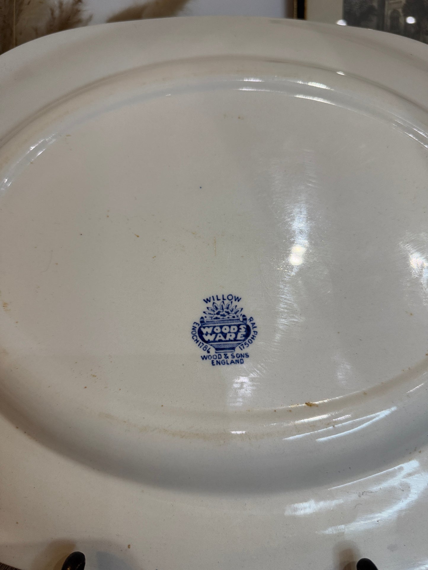 Large Vintage Woods Ware Old Willow Serving Platter