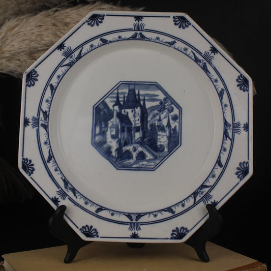 Minton Blue and White Octagonal Plate