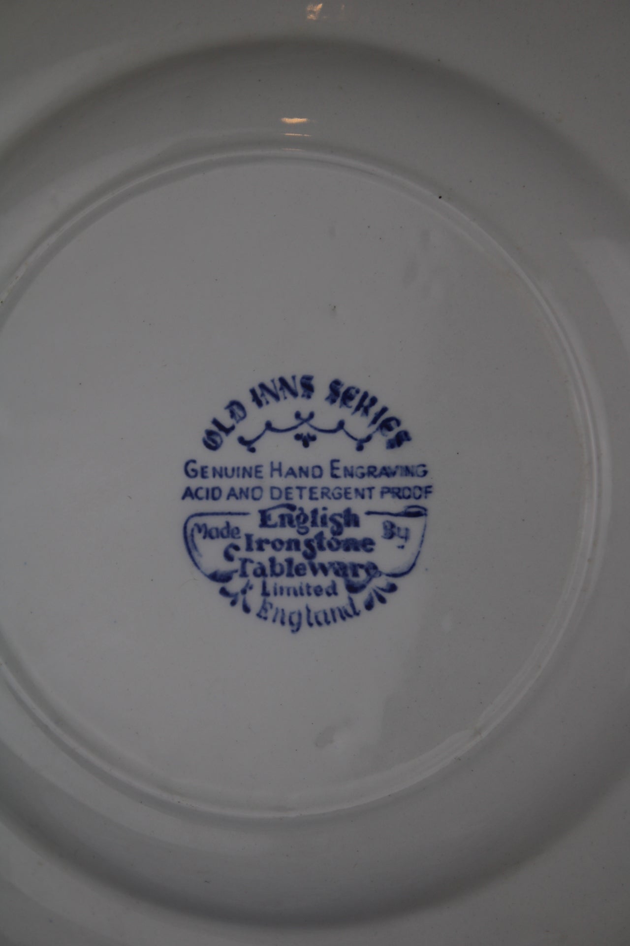 Set of 4 Old Inn Series Ironstone Blue and White Plates