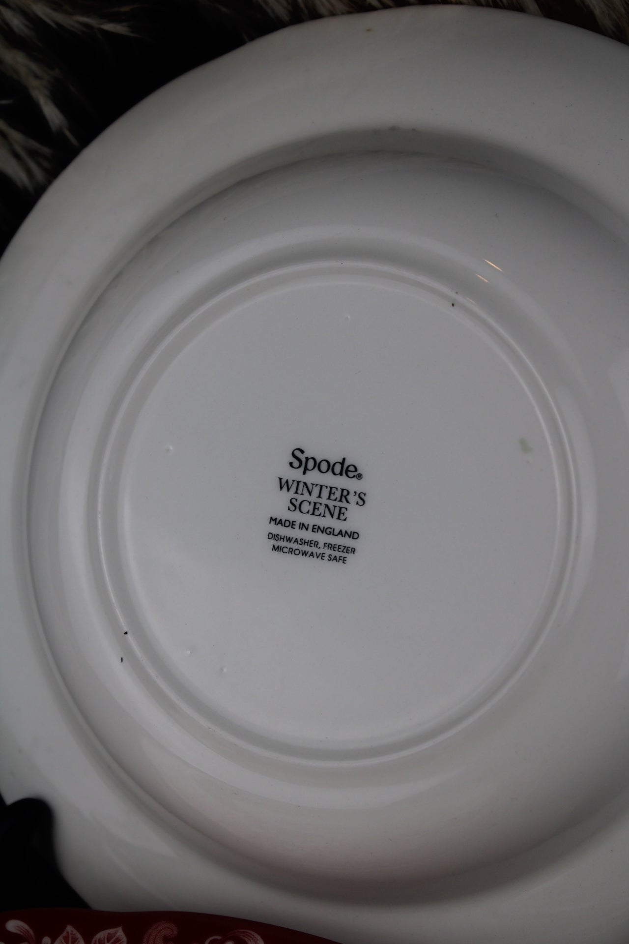 Set of 4 Spode Winters Scene Pink Pasta Bowls