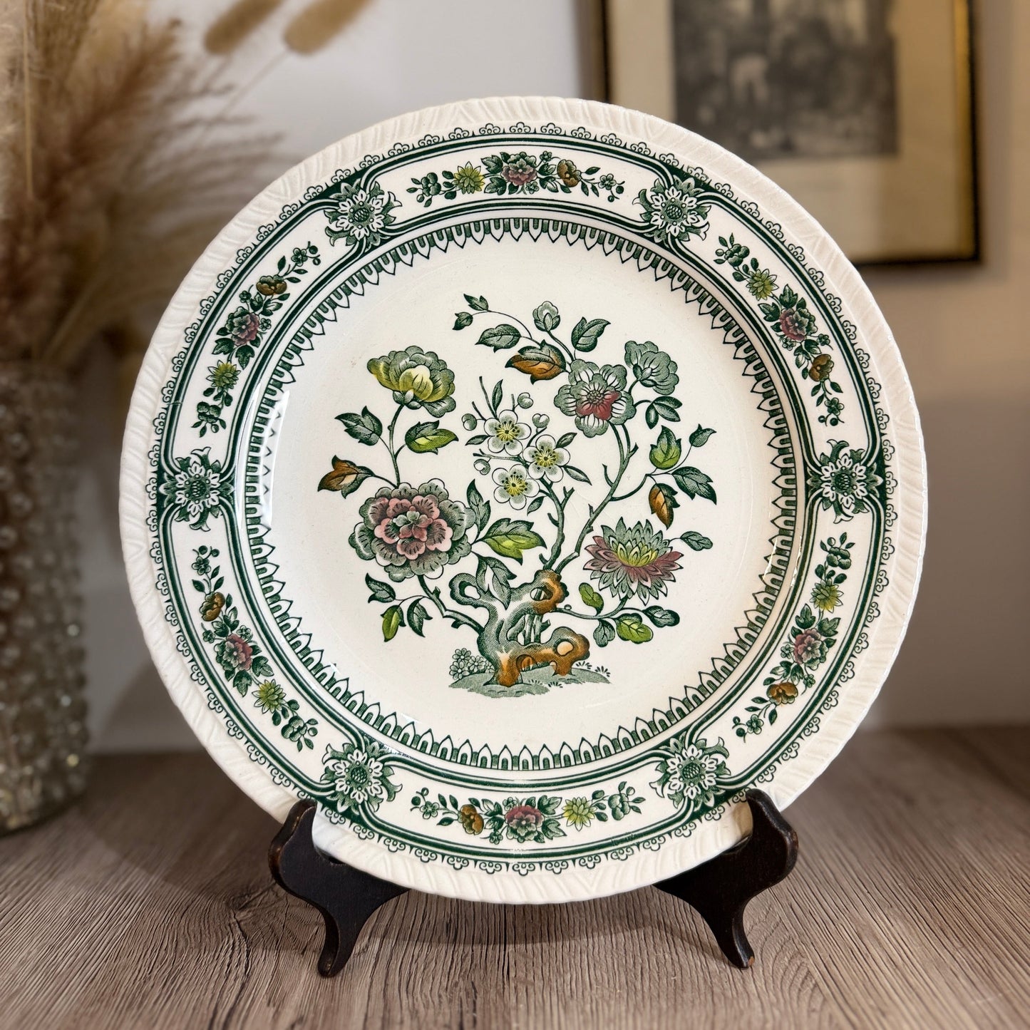 Woods and Sons 'Dorset' Green Floral Plate