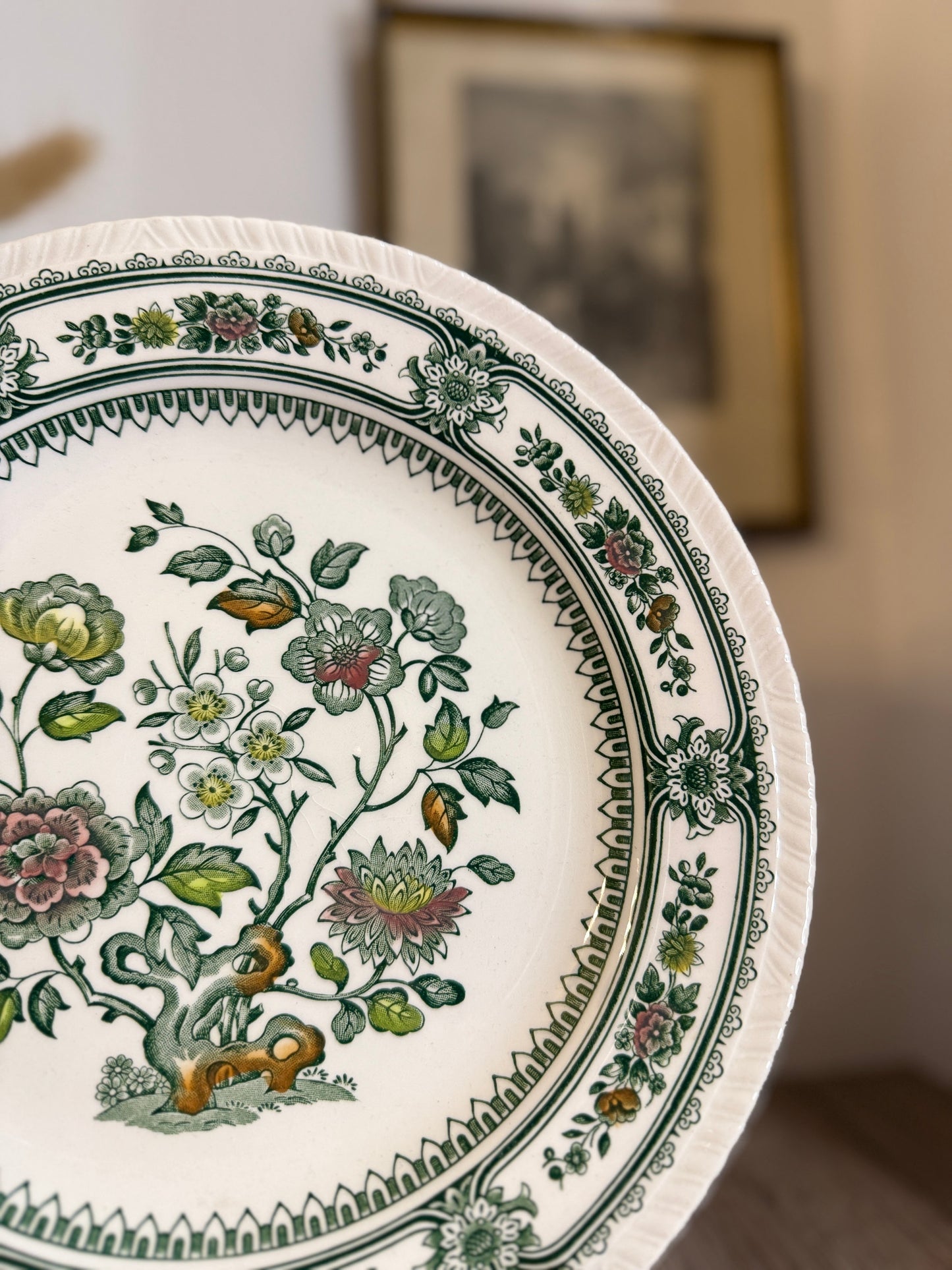 Woods and Sons 'Dorset' Green Floral Plate