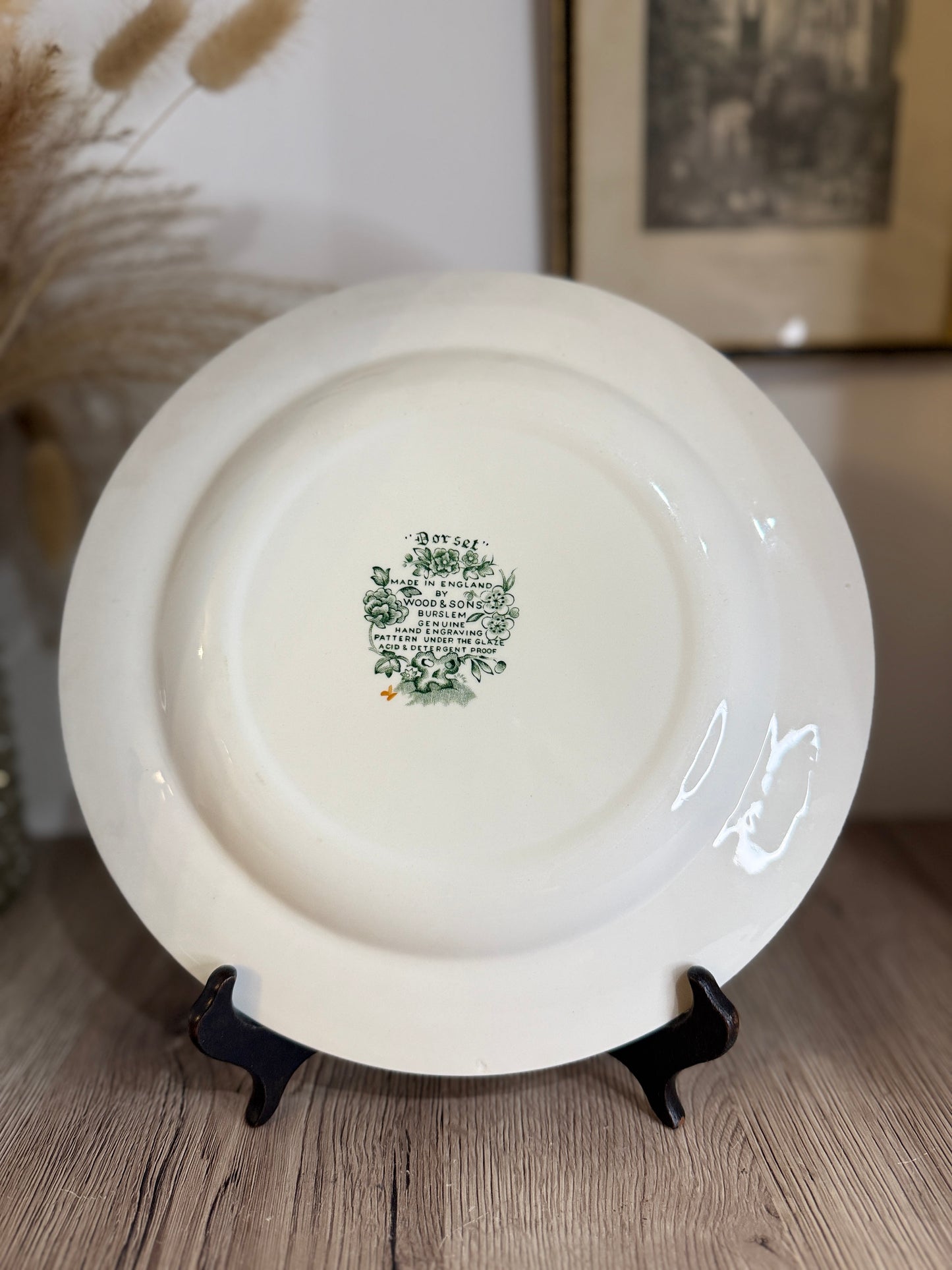Woods and Sons 'Dorset' Green Floral Plate