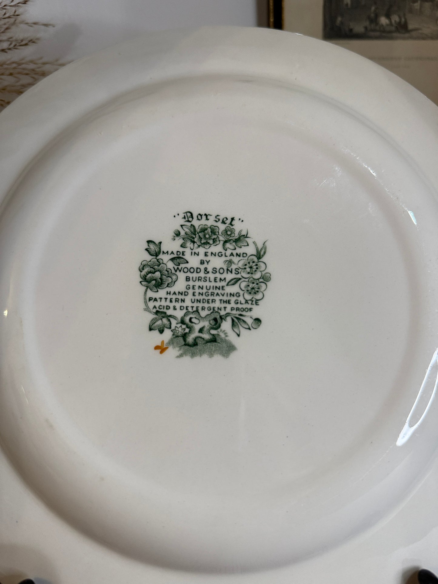 Woods and Sons 'Dorset' Green Floral Plate