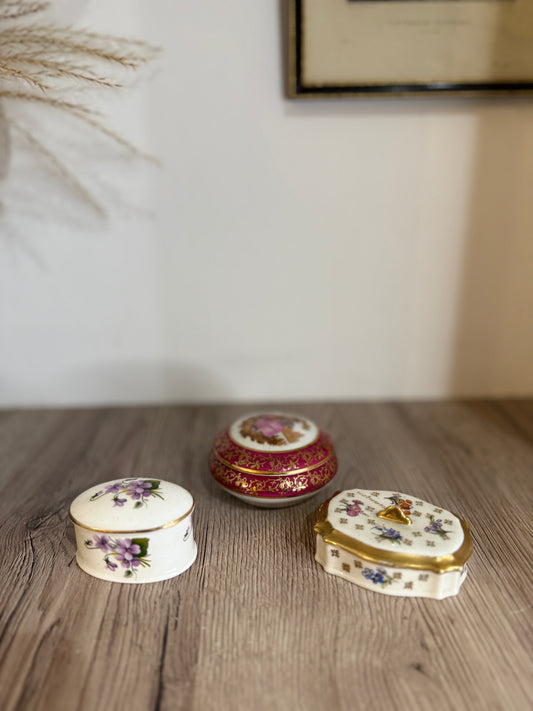Set of 3 Vintage Trinket Boxes