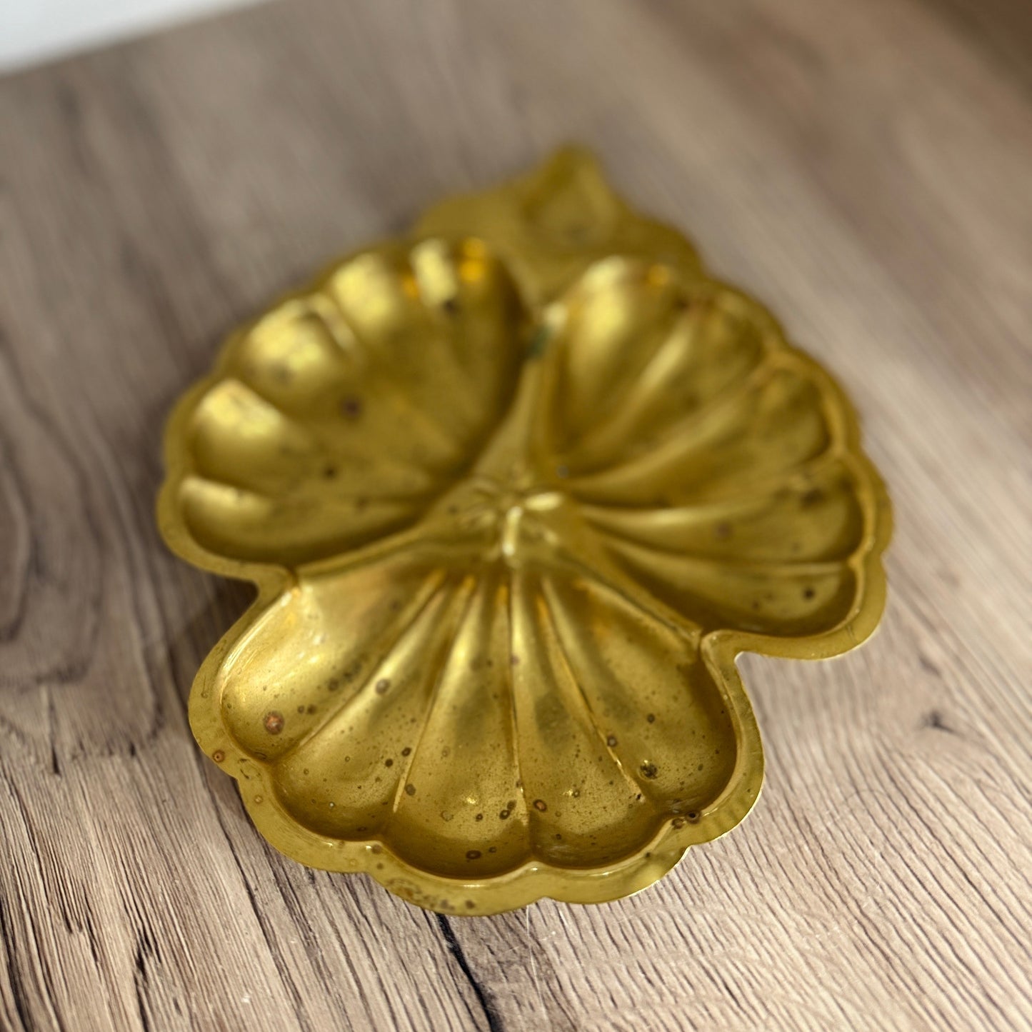 Brass Clover Vintage Trinket Tray