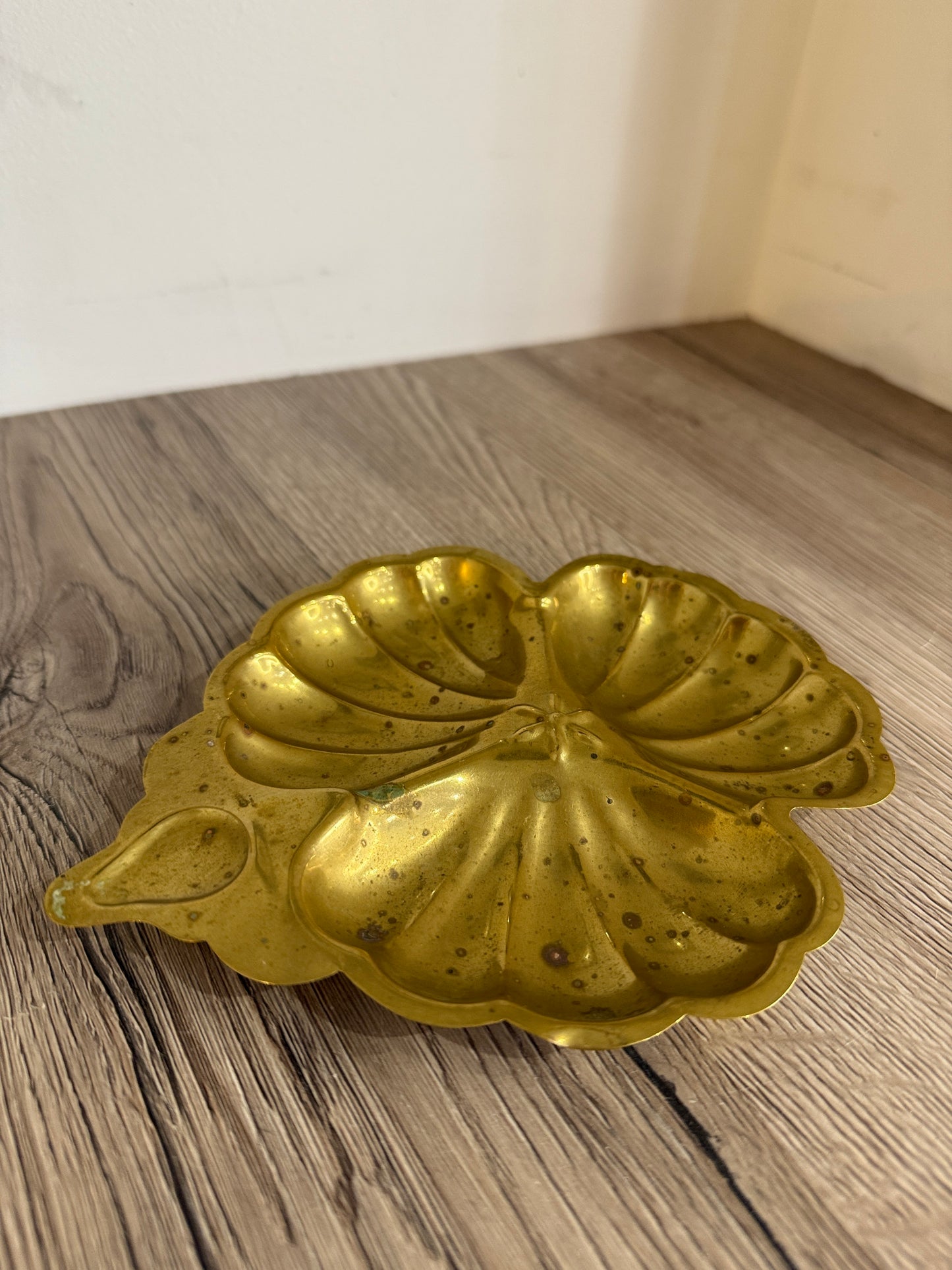 Brass Clover Vintage Trinket Tray