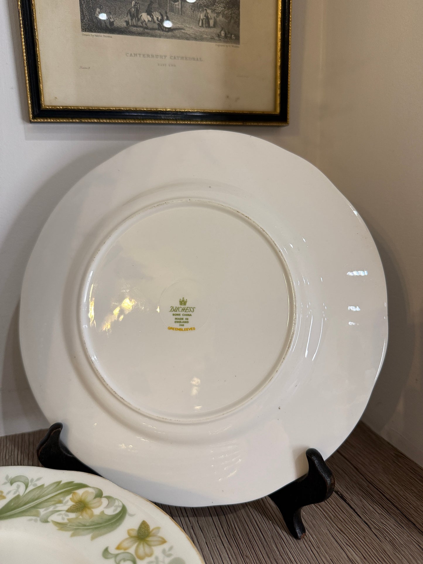 Set of 6 Duchess Floral Green Sleeves Large Side Plates