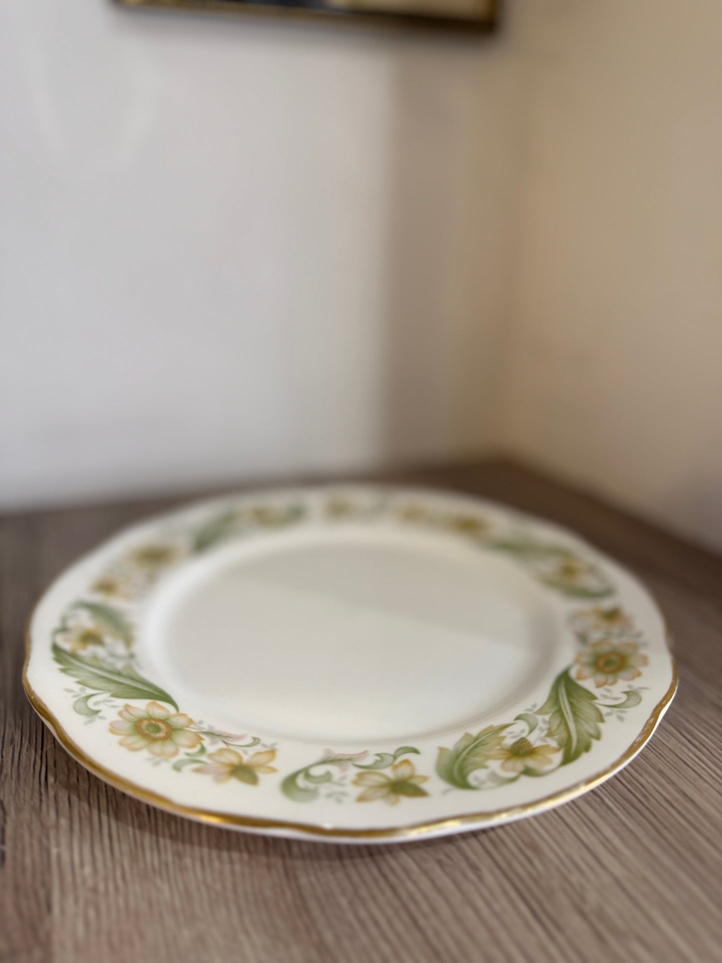 Set of 6 Duchess Floral Green Sleeves Large Side Plates