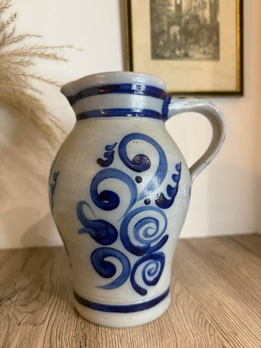 Salt Glazed Grey and Blue Jug