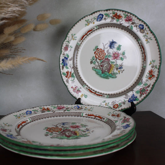 Set of 4 Copeland Spode Chinese Rose Dinner Plates