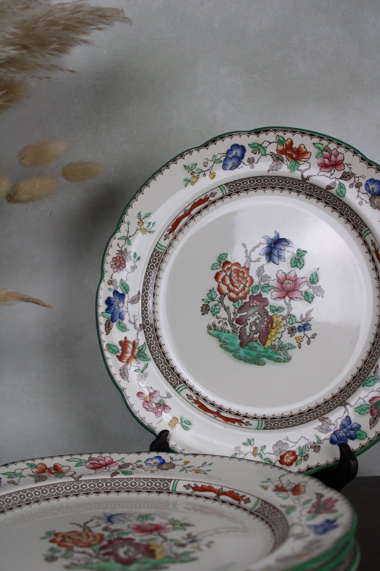 Set of 4 Copeland Spode Chinese Rose Dinner Plates