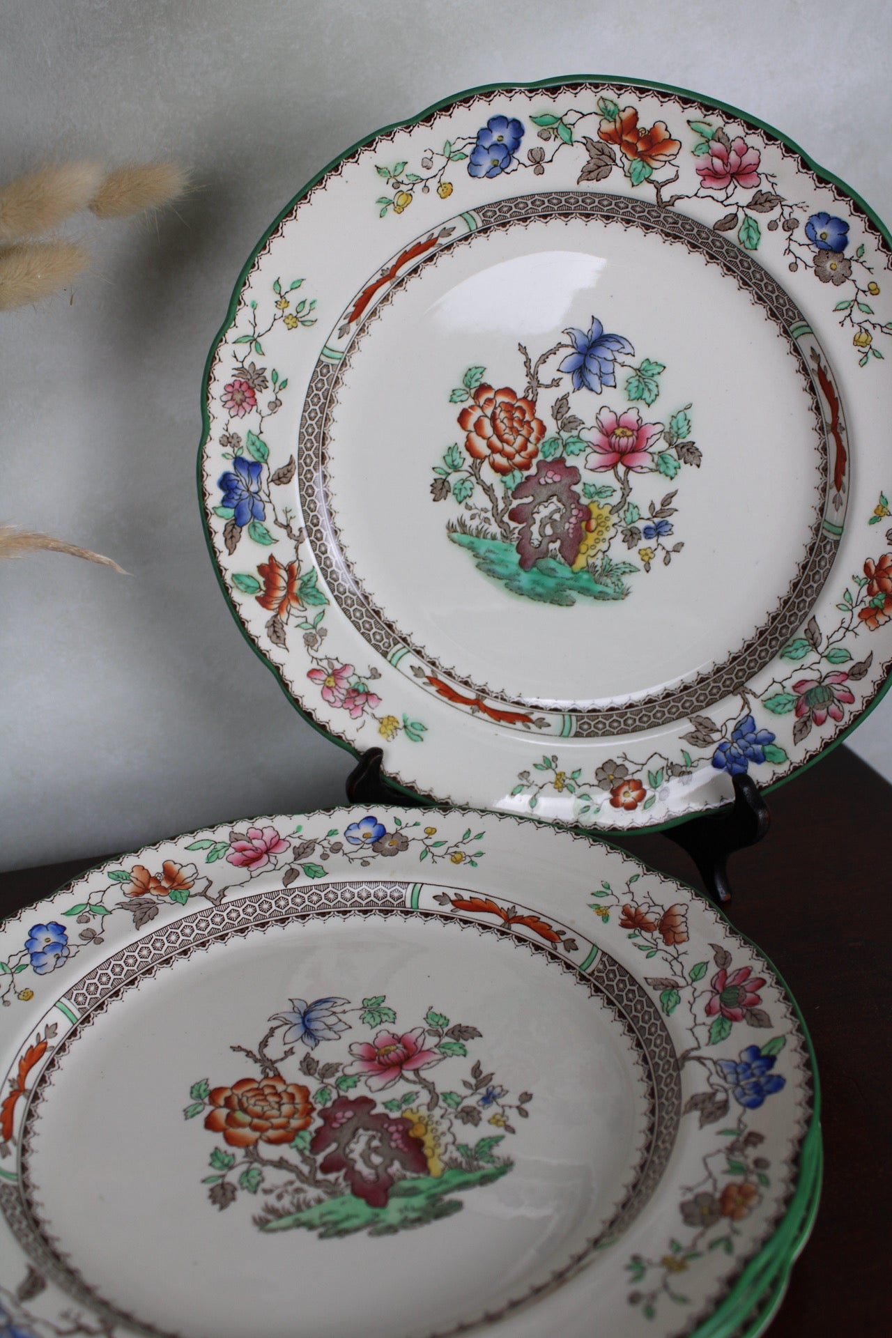 Set of 4 Copeland Spode Chinese Rose Dinner Plates