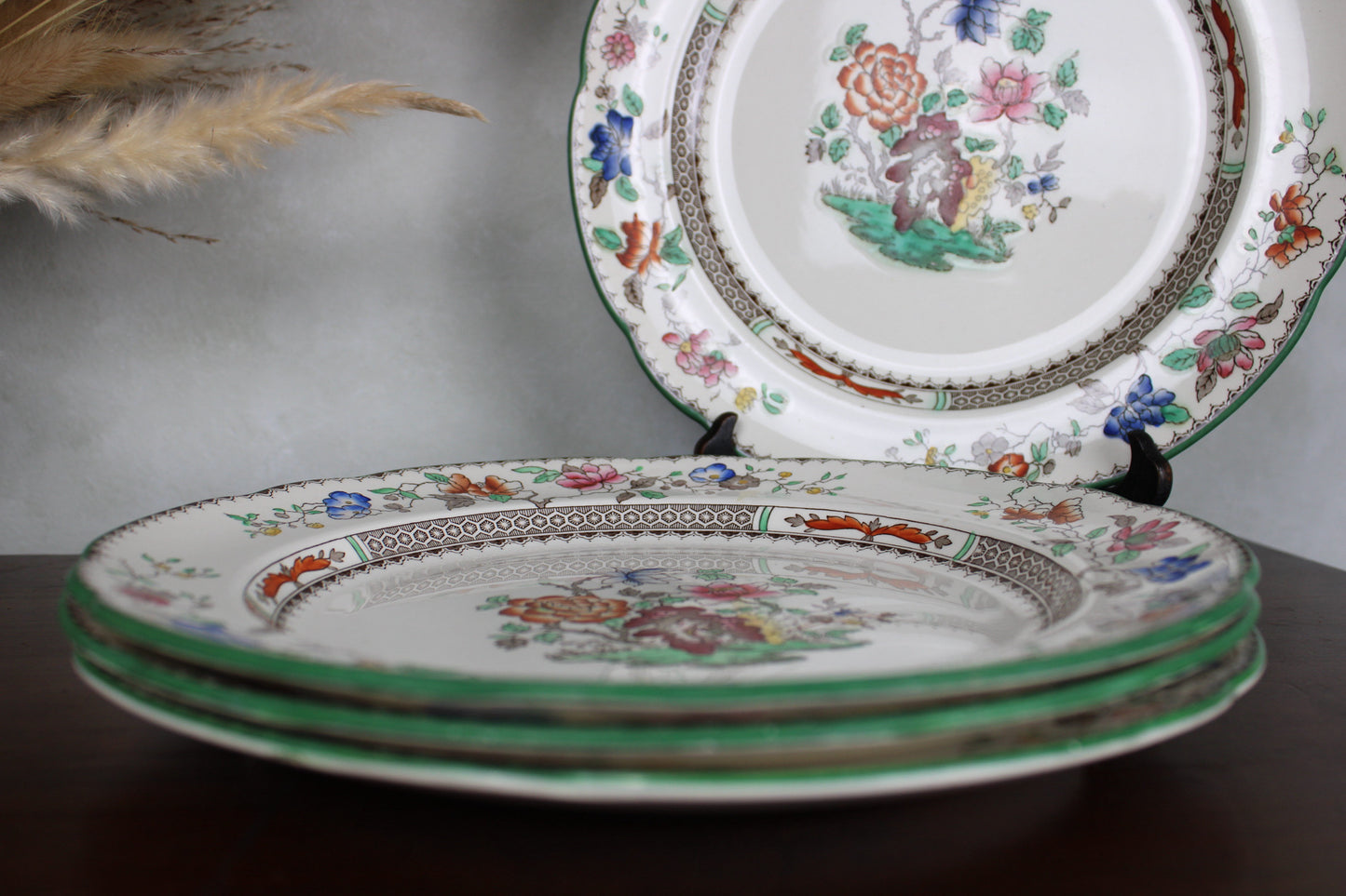 Set of 4 Copeland Spode Chinese Rose Dinner Plates