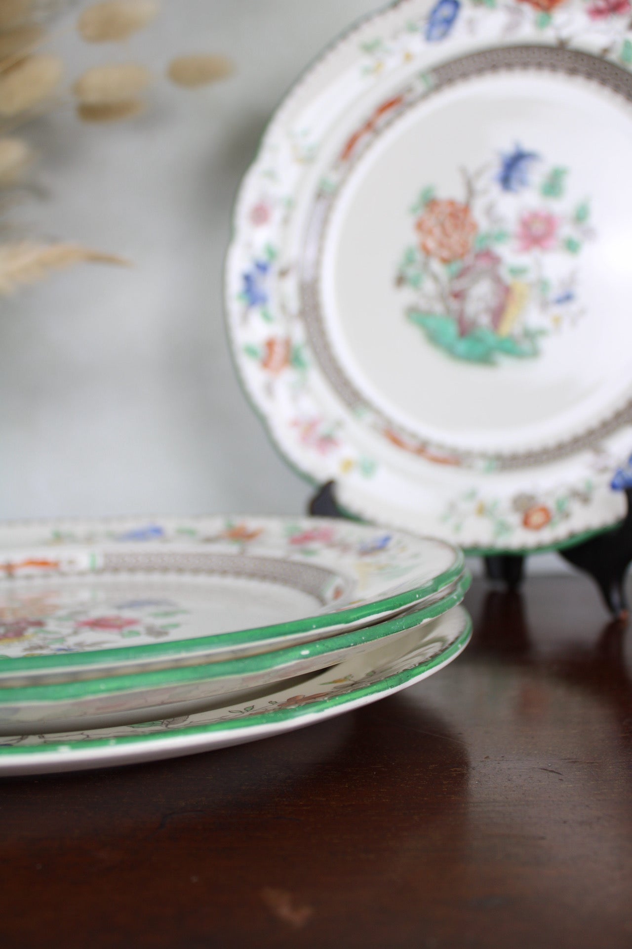 Set of 4 Copeland Spode Chinese Rose Dinner Plates