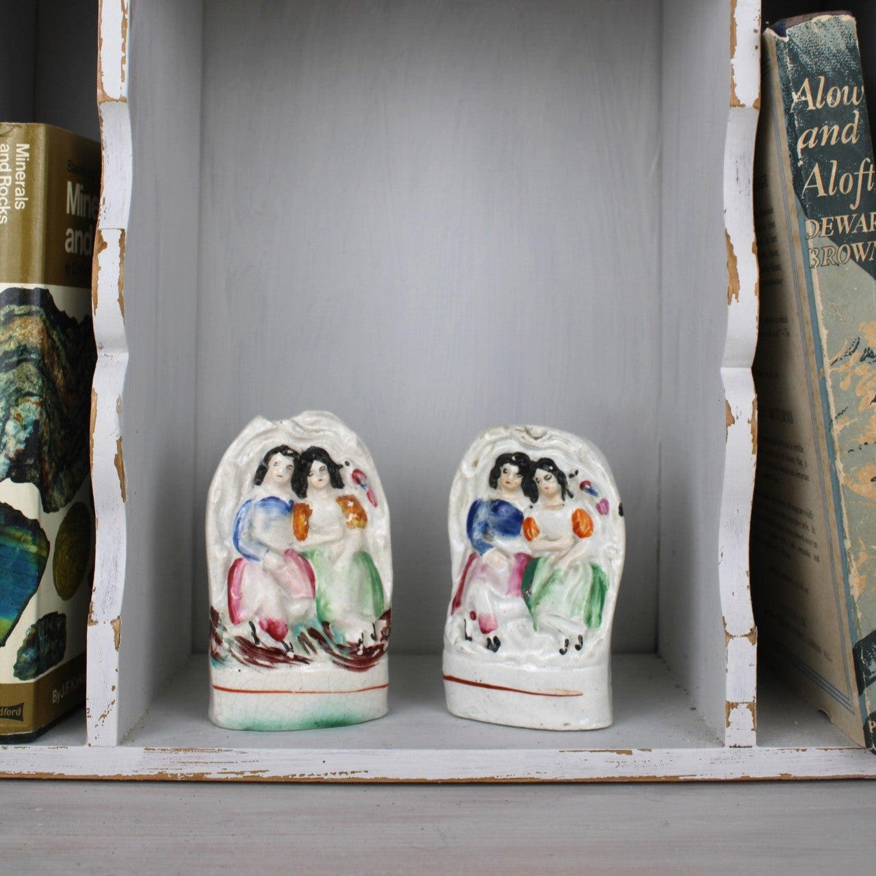 Pair of Small Staffordshire Flatback Figurines