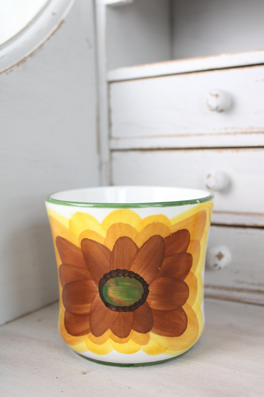 Portuguese Retro Sunflower Plant Pot