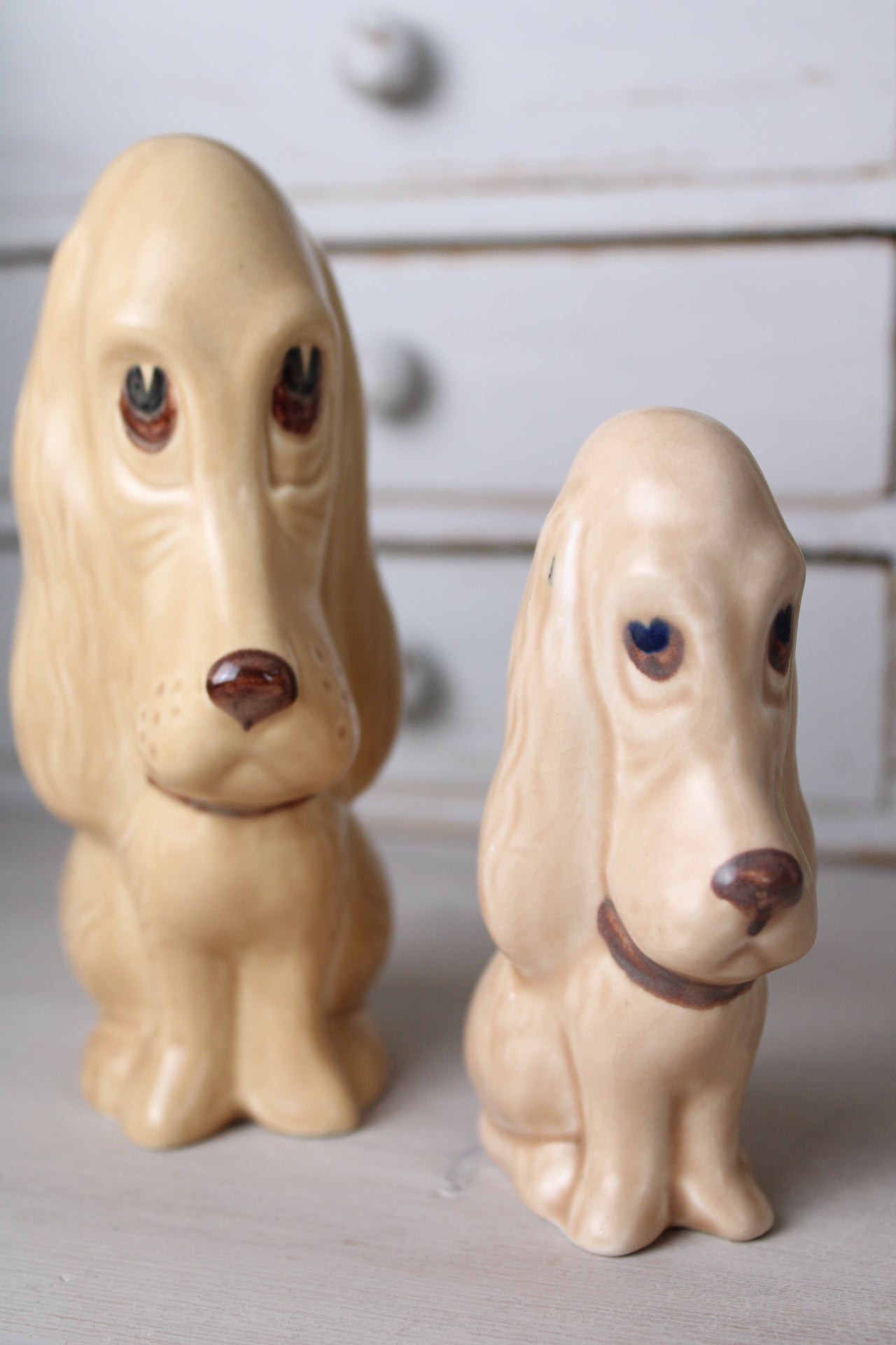 Sylvac Vintage Basset Hounds Set of 2