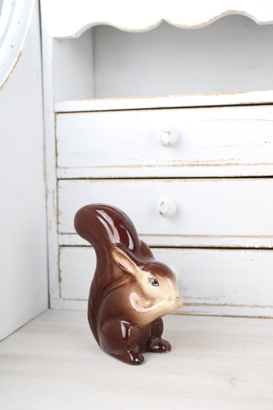 Ceramic Vintage Hand Painted Squirrel Figurine