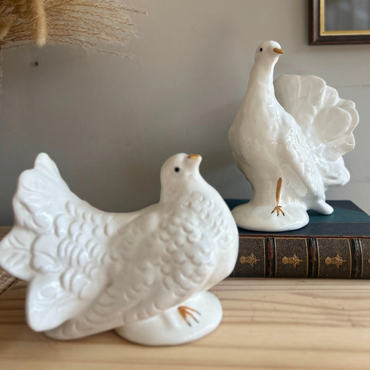 Pair of Portuguese Ceramic Doves