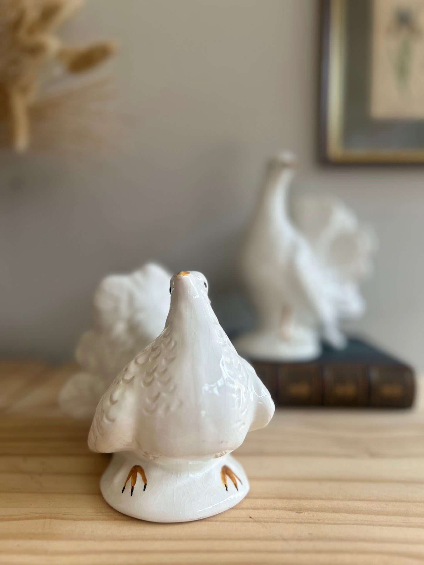 Pair of Portuguese Ceramic Doves