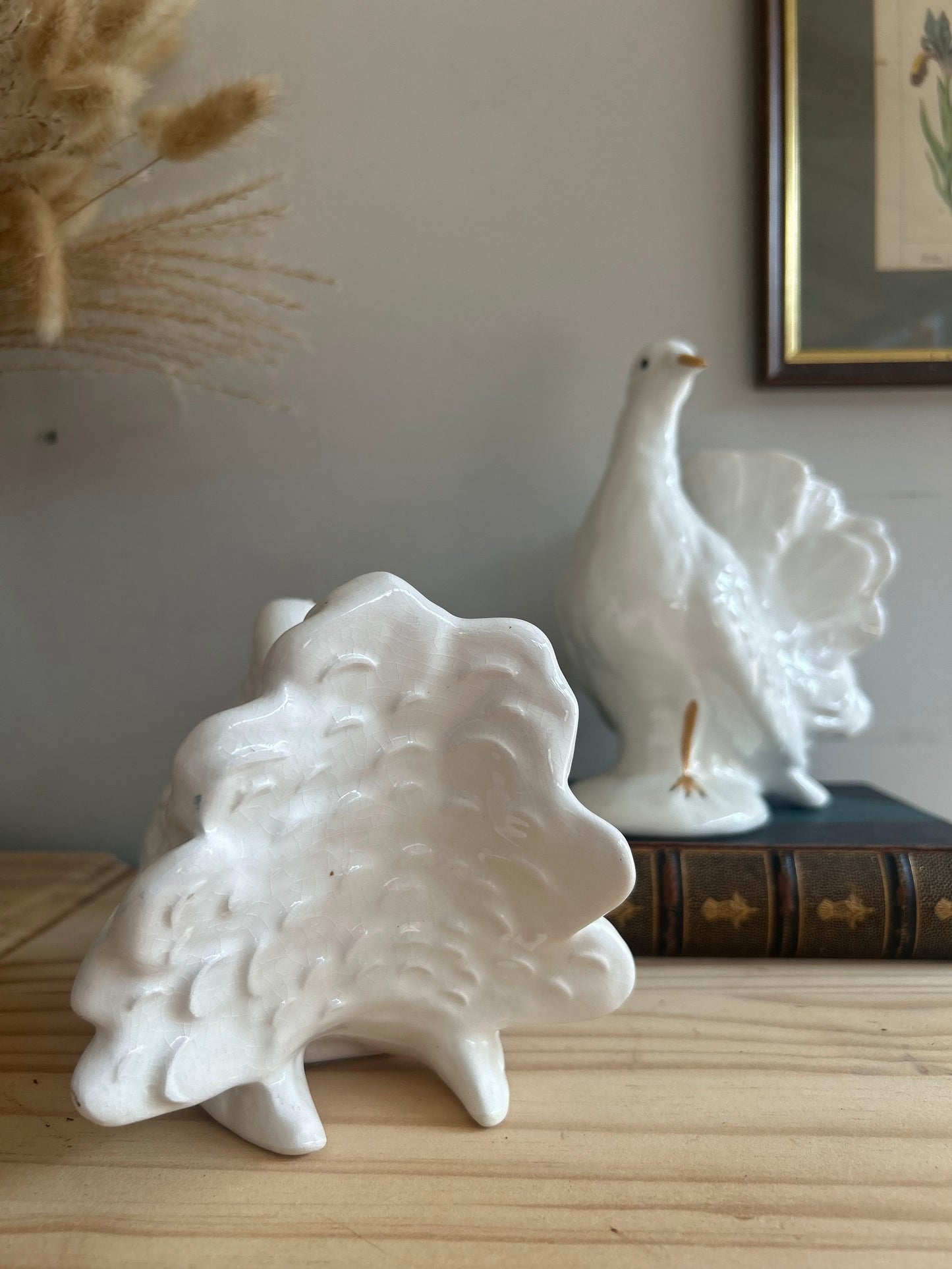 Pair of Portuguese Ceramic Doves