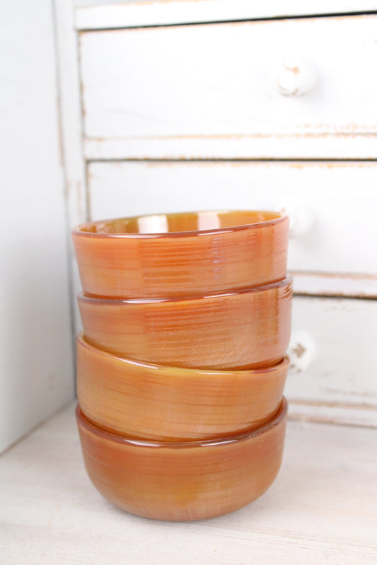 Set of 4 Terracotta Glass Ramekins