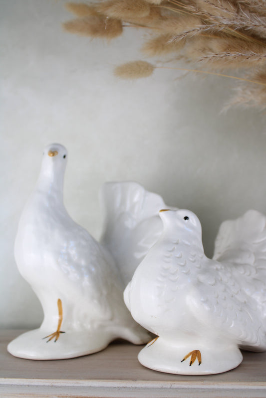 Pair of Portuguese Ceramic Doves