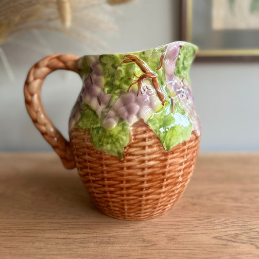 Basket Weave with Leaves and Grapes Jug