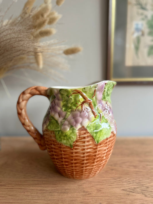 Basket Weave with Leaves and Grapes Jug