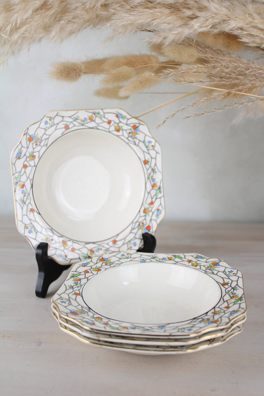 Set of 4 Devon Ware Fielding's Retro Dessert Bowls