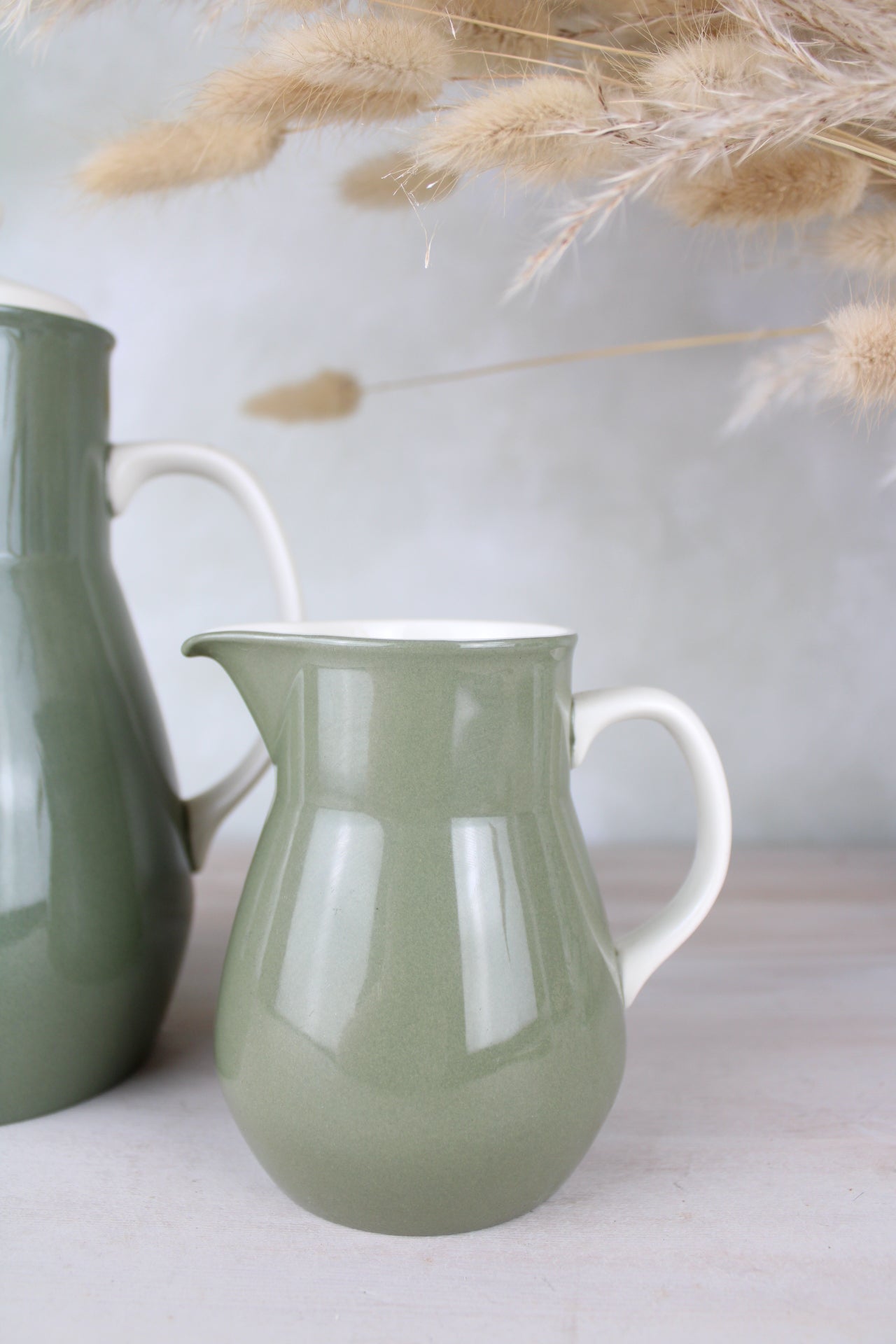 Wedgwood Moss Green Coffee Pot and Milk Jug