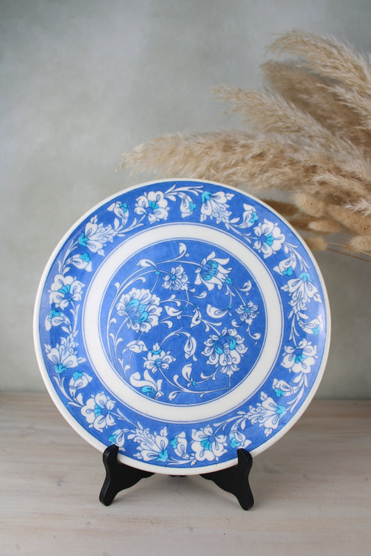 Turkish Floral Blue Hanging Plate
