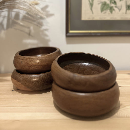 Teak Wooden Set of 4 Bowls