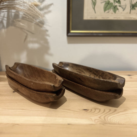 Set of 4 teak Wooden Corn Bowls