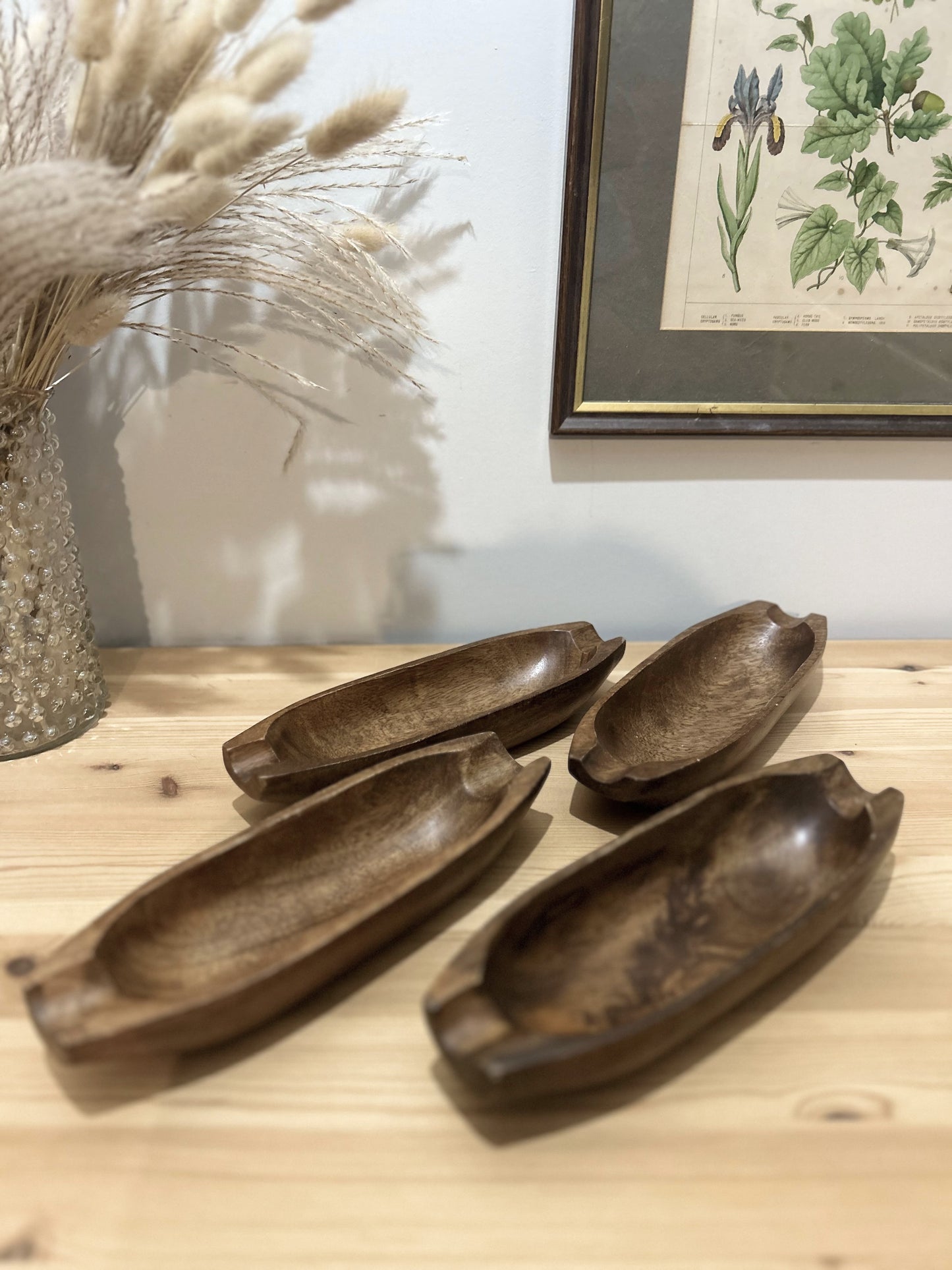 Set of 4 teak Wooden Corn Bowls