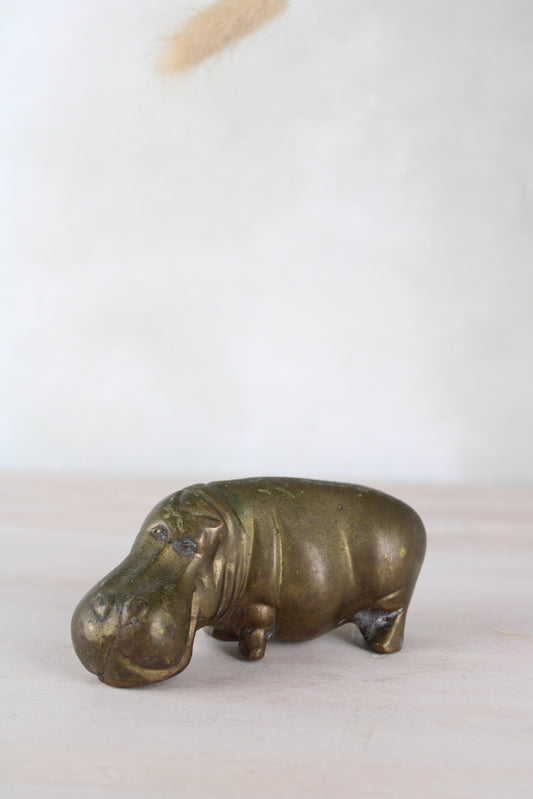 Brass Hippo Figurine