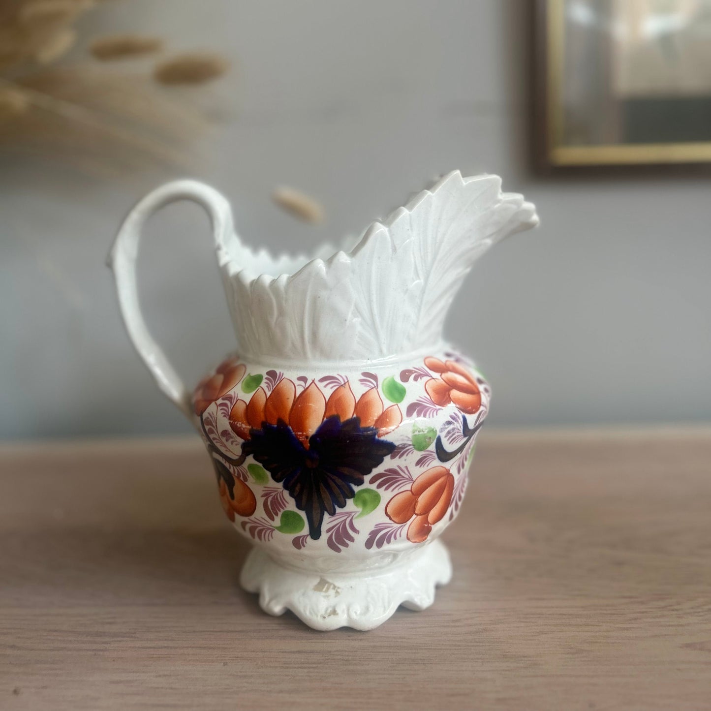 Welsh Floral Hand Painted Vintage Ceramic Jug