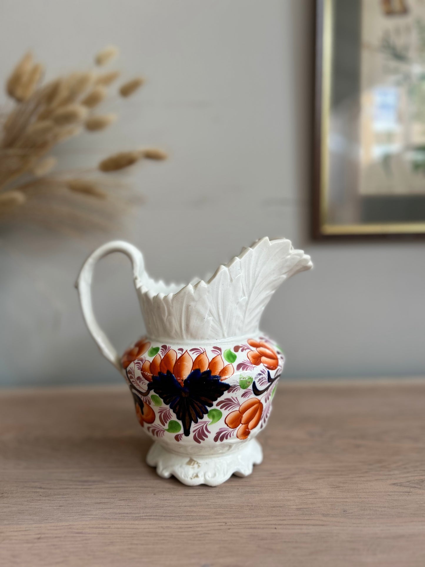 Welsh Floral Hand Painted Vintage Ceramic Jug