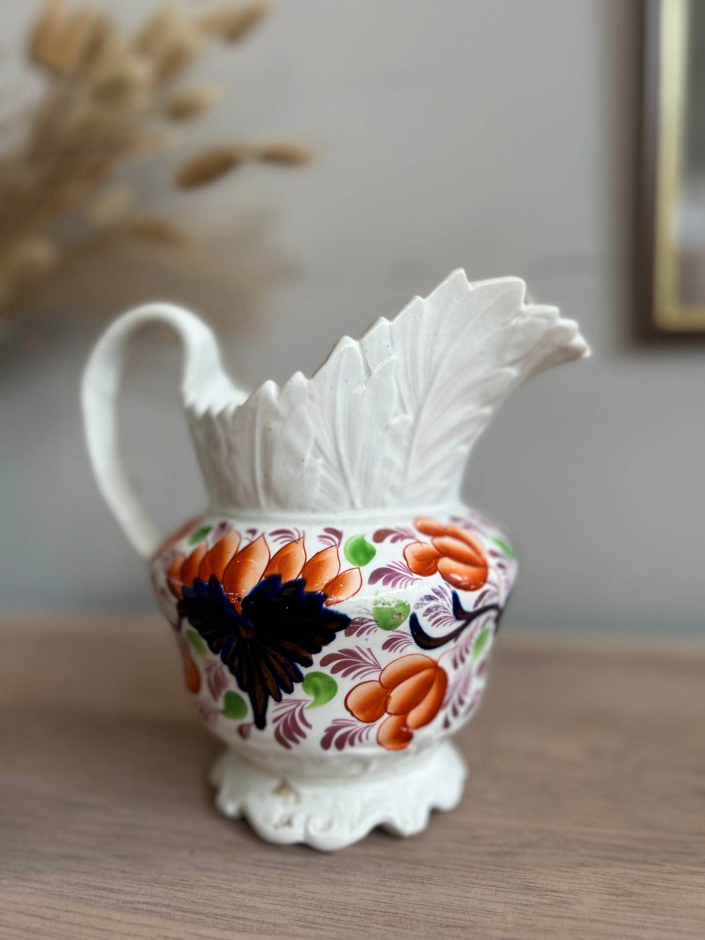 Welsh Floral Hand Painted Vintage Ceramic Jug