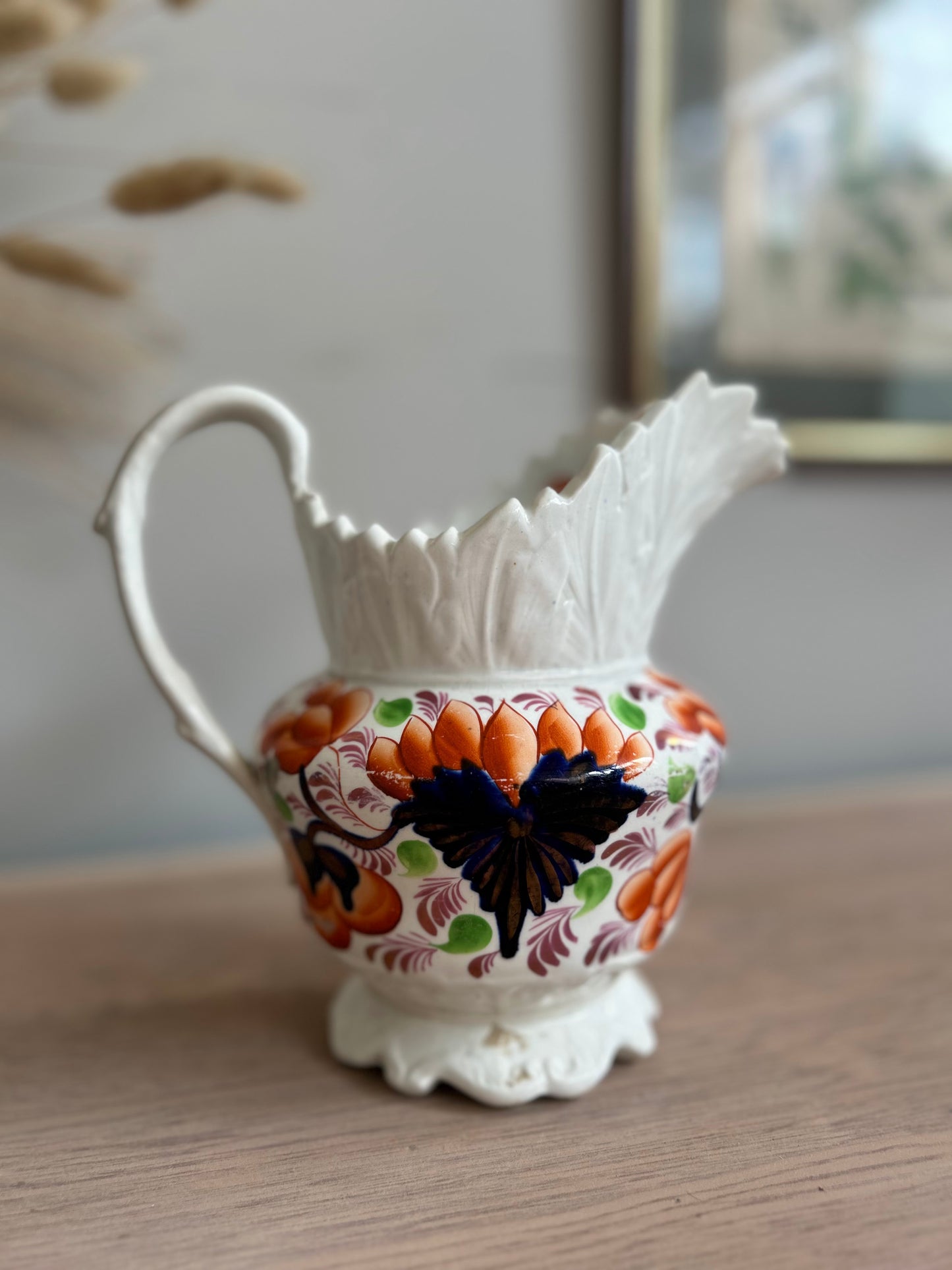 Welsh Floral Hand Painted Vintage Ceramic Jug