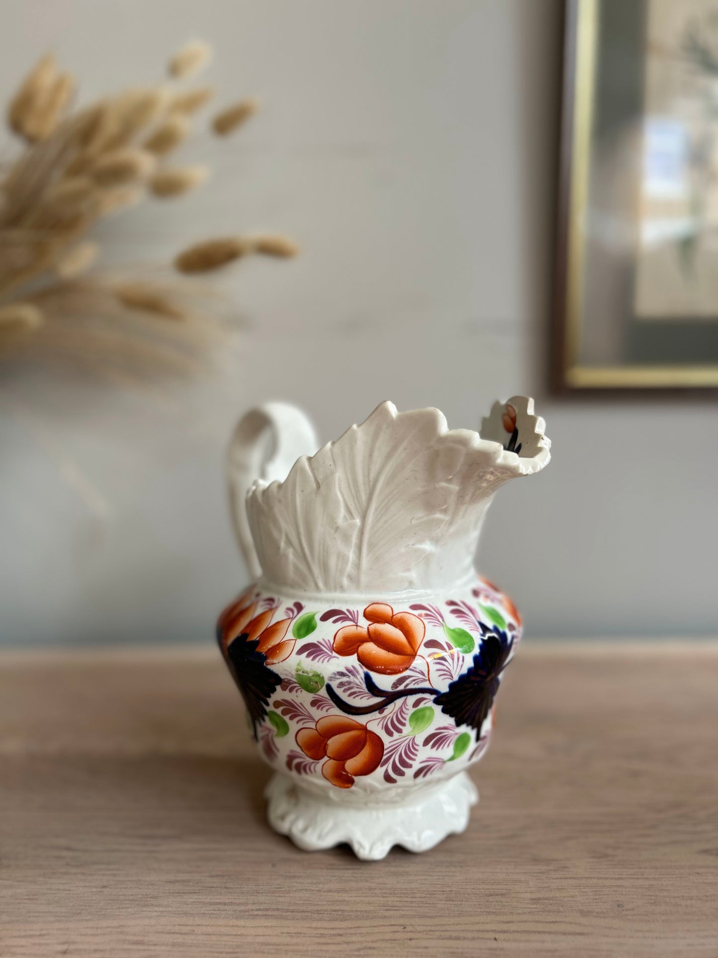 Welsh Floral Hand Painted Vintage Ceramic Jug