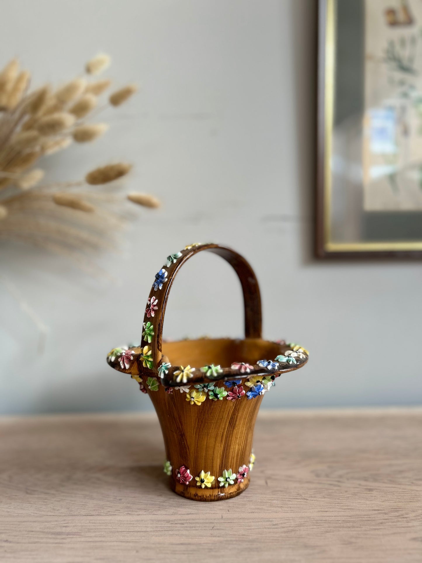 Italian Studio Pottery Basket Vase