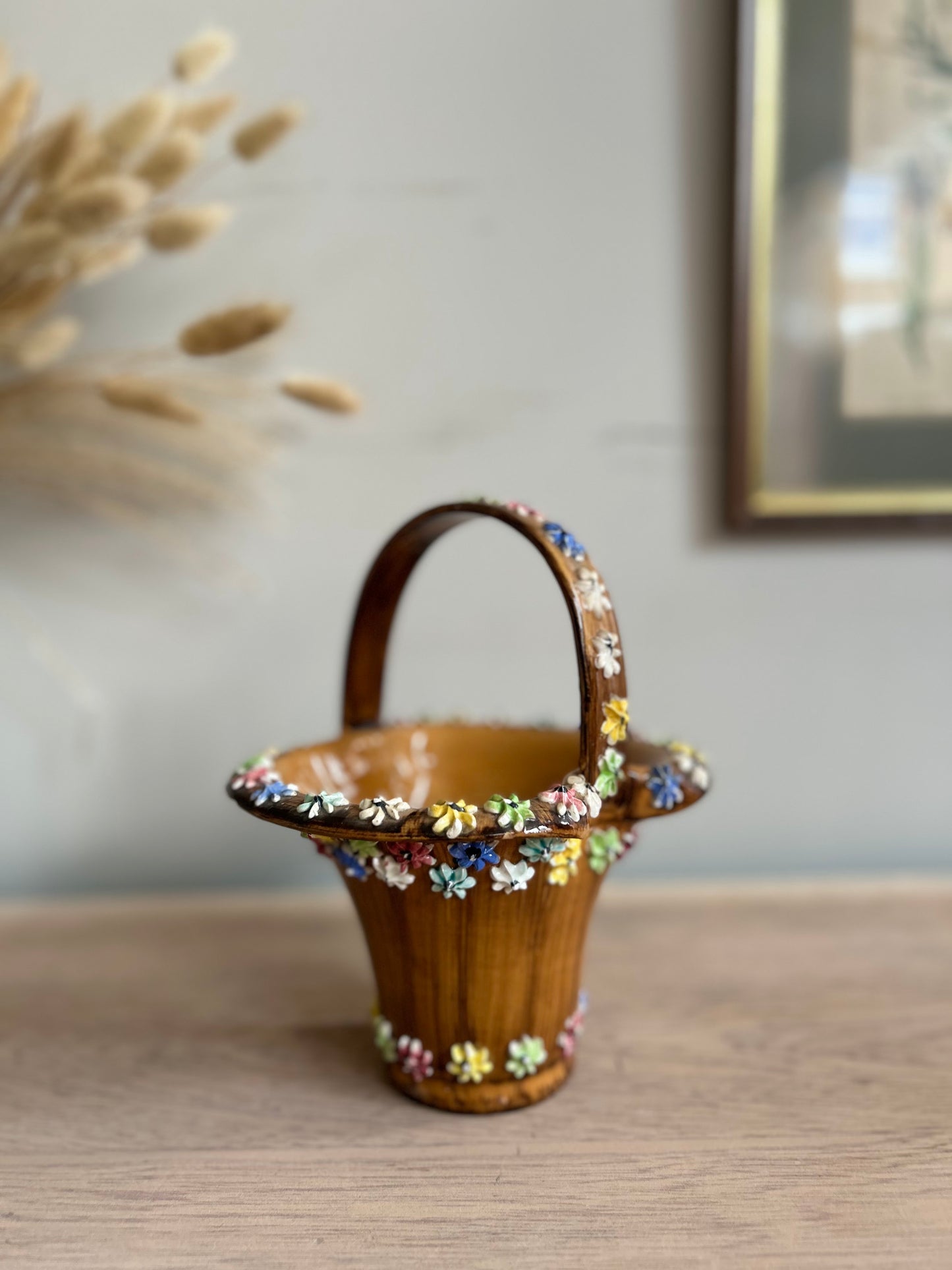 Italian Studio Pottery Basket Vase