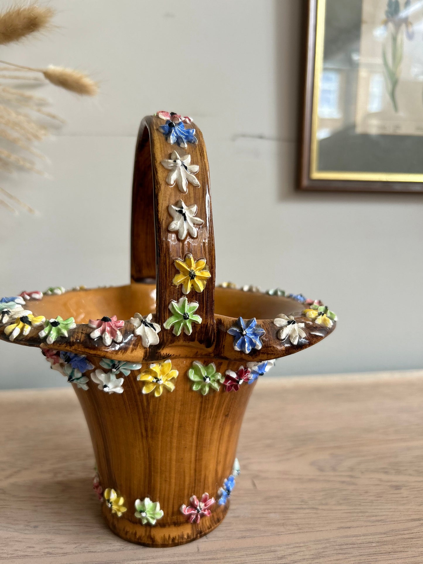 Italian Studio Pottery Basket Vase