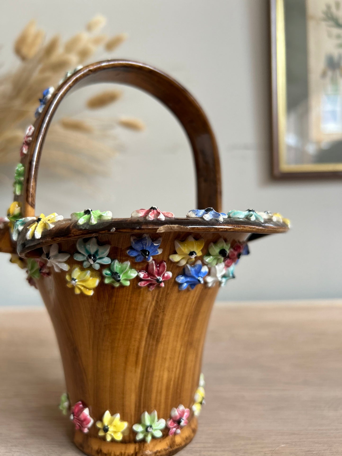 Italian Studio Pottery Basket Vase